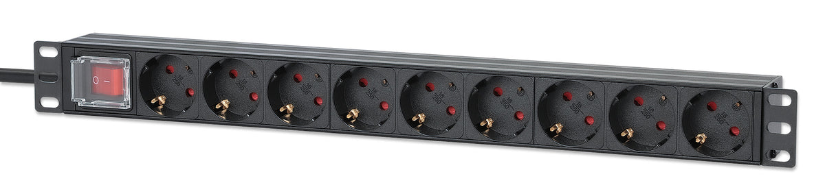 Intellinet 715133 grenuttag 9 AC-utgångar 1U Svart