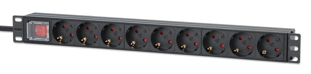 Intellinet 715133 grenuttag 9 AC-utgångar 1U Svart
