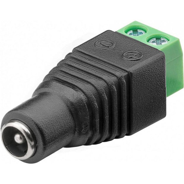Techly IADAP TB2-DC5521FM kabelomvandlare (hane/hona) Terminal Block 2-pin DC (5.50 x 2:10 mm) Svart