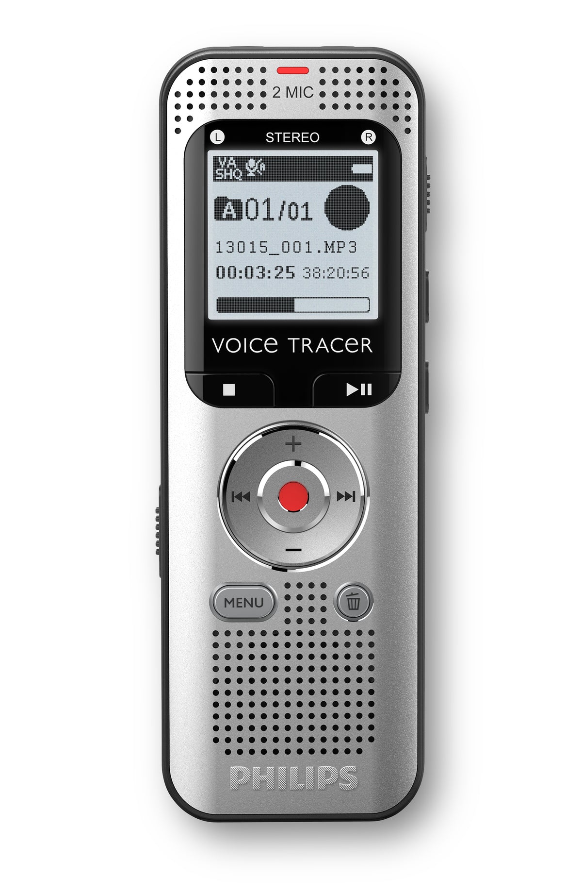Philips Voice Tracer DVT2015 diktafoner Inbyggt minne och flashminne Silver
