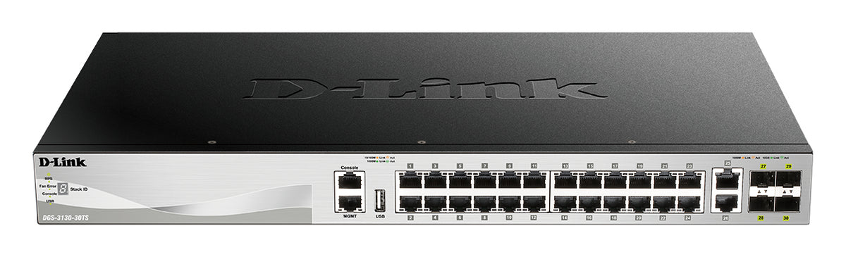 D-Link DGS-3130-30TS/E nätverksswitchar hanterad L3 Gigabit Ethernet (10/100/1000)