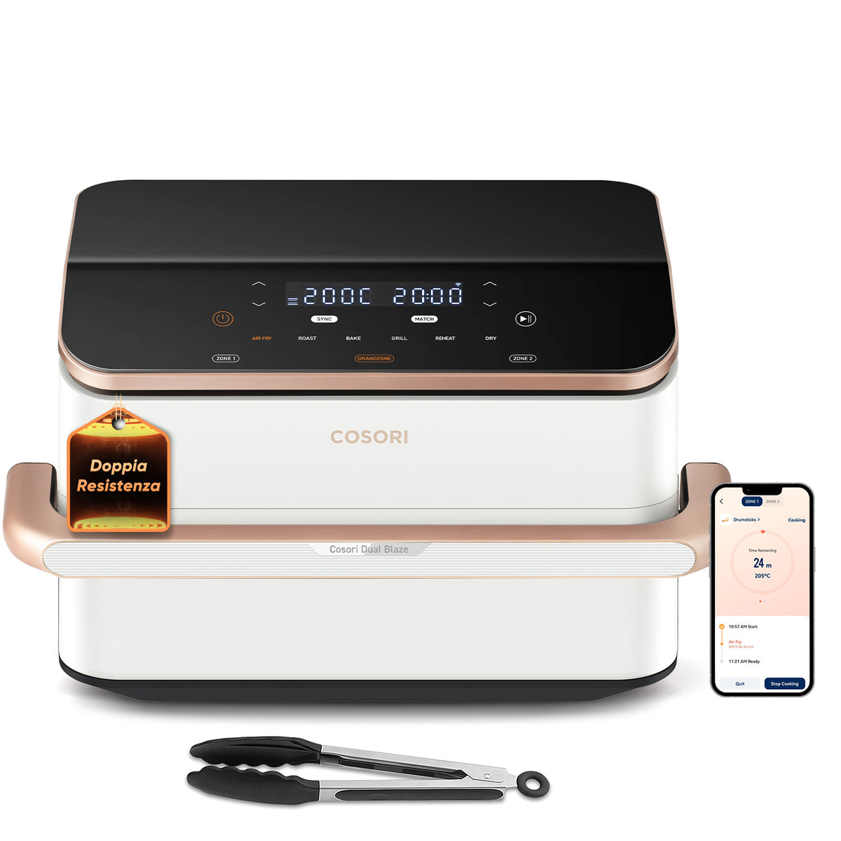 Cosori Dual Blaze Twinfry Chef Edition Dubbel 10 l Fristående 2800 W Varmluftsfritös