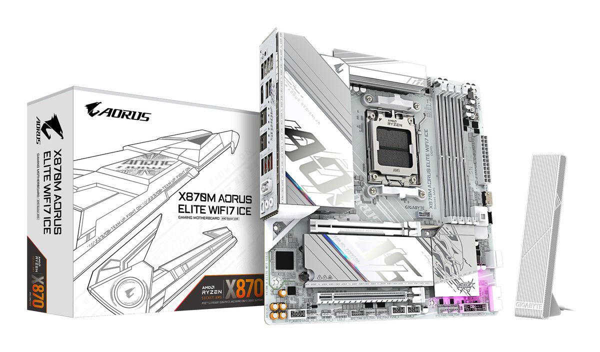 GIGABYTE X870M AORUS ELITE WIFI7 ICE AMD X870 AM5-sockel micro ATX