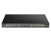 D-Link DGS-1250-52XMP hanterad L3 Strömförsörjning via Ethernet (PoE) stöd Svart