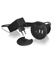 ICY BOX IB-HUB1407 Universal Svart AC Snabb laddning inomhus