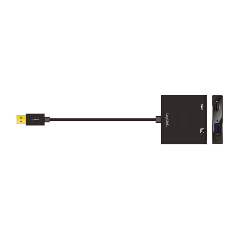 LogiLink UA0234 USB-grafikadapter 1920 x 1080 pixlar Svart