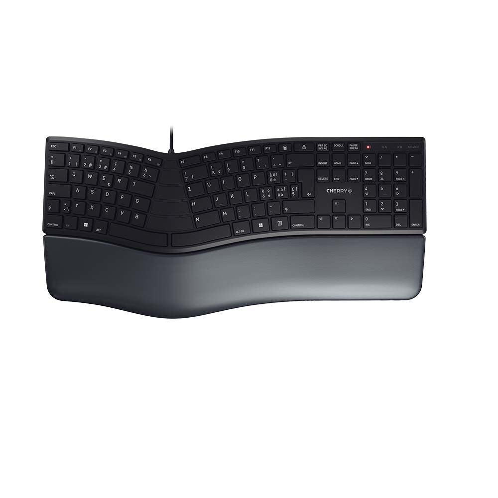 CHERRY KC 4500 ERGO tangentbord Kontor USB QWERTZ schweizisk Svart
