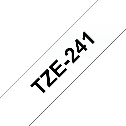 Brother TZE-241 etikett-tejp Svart på vitt