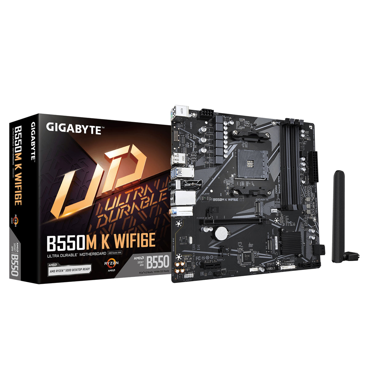 GIGABYTE B550M K WIFI6E AMD B550 Uttag AM4 micro ATX