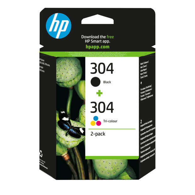 HP 304 2-pack svart/trefärg originalbläckpatroner