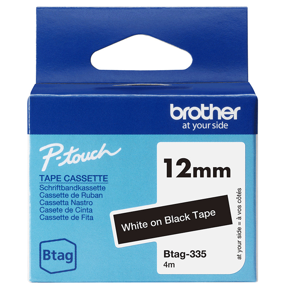 Brother BTAG-335 etikett-tejp Vit på svart