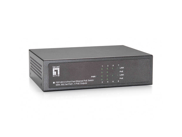 LevelOne FEP-0812 nätverksswitchar Fast Ethernet (10/100) Strömförsörjning via
