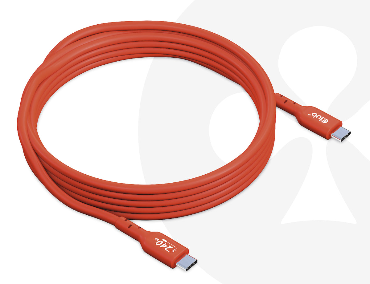 CLUB3D CAC-1513 USB-kablar USB 2.0 3 m USB C 240 W Orange