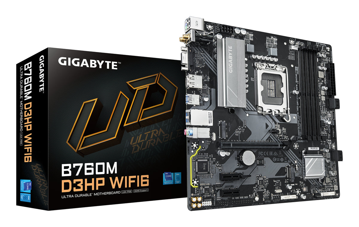 GIGABYTE B760M D3HP WIFI6 moderkort Intel B760 Express LGA 1700 micro ATX