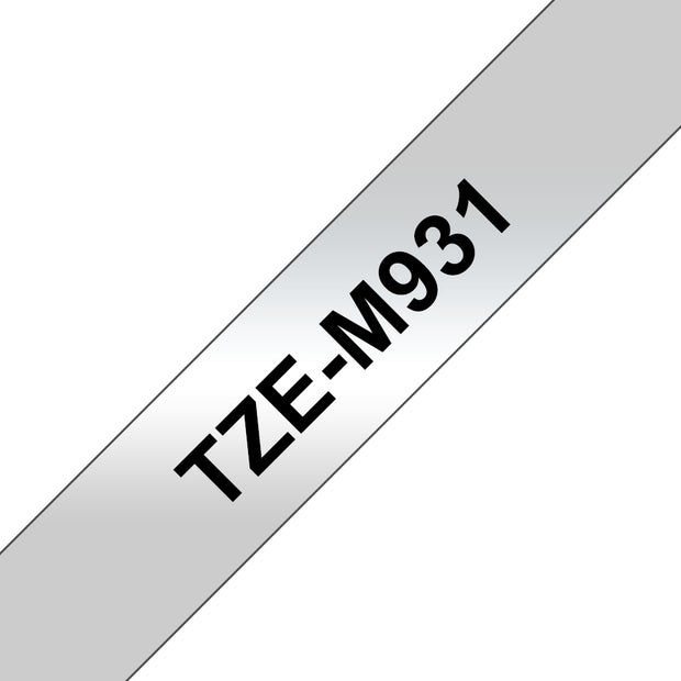 Brother TZE-M931 etikett-tejp Svart på silver
