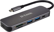 D-Link DUB-2325 dockningsstationer för bärbara datorer USB Type-C Grå