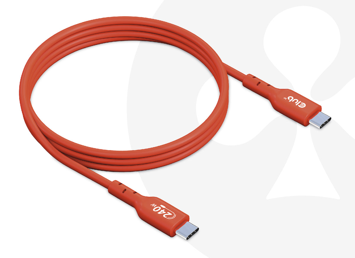 CLUB3D CAC-1511 USB-kablar USB 2.0 1 m USB C 0,48 Gbit/s 240 W Orange