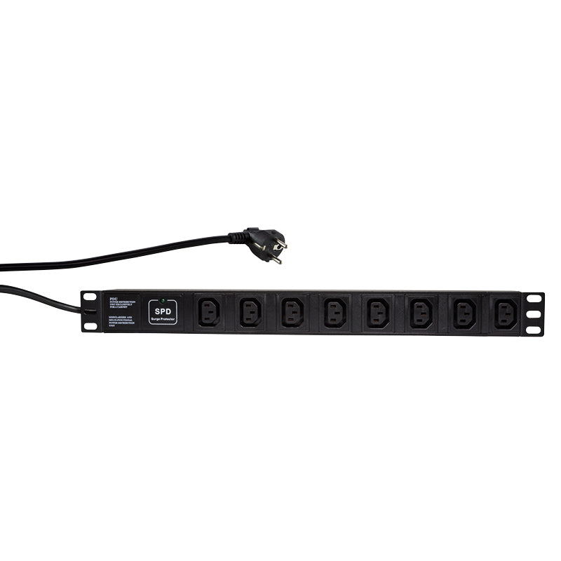 LogiLink PDU8A01 grenuttag 8 AC-utgångar 1U Svart