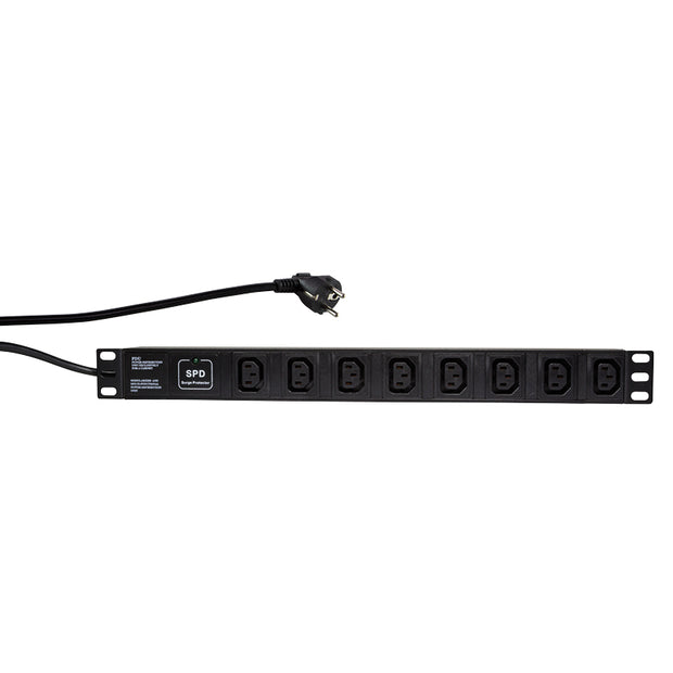 LogiLink PDU8A01 grenuttag 8 AC-utgångar 1U Svart