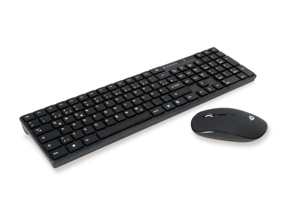 Conceptronic ORAZIO01DE tangentbord Mus inkluderad Hem RF Trådlös QWERTZ tyska Svart
