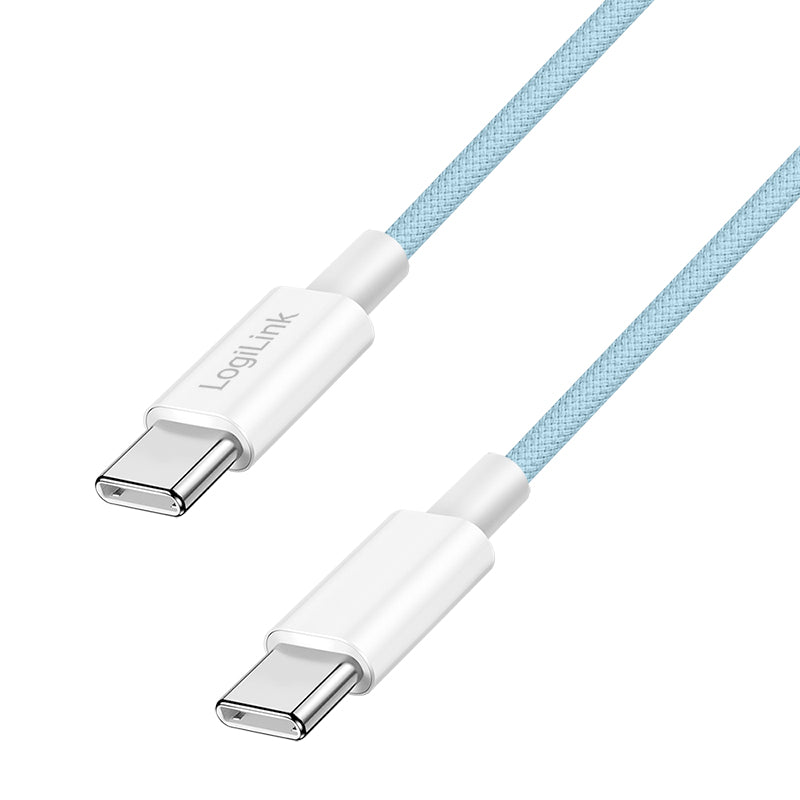 LogiLink CU0349 USB-kablar USB 2.0 1 m USB C 0,48 Gbit/s 60 W Blå