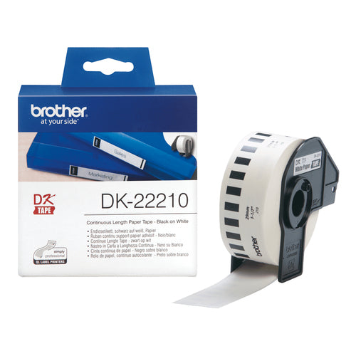 Brother DK-22210 etikett-tejp Svart på vitt