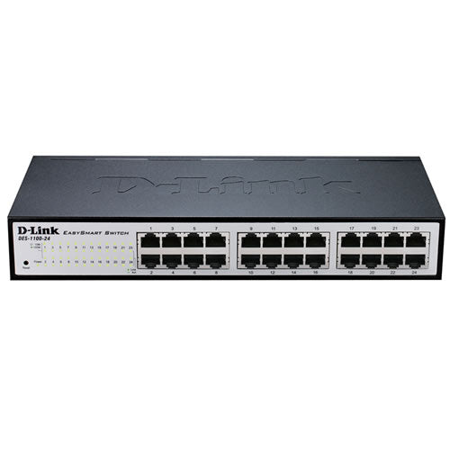 D-Link DGS-1100-24V2 hanterad L2 Gigabit Ethernet (10/100/1000) 1U Svart