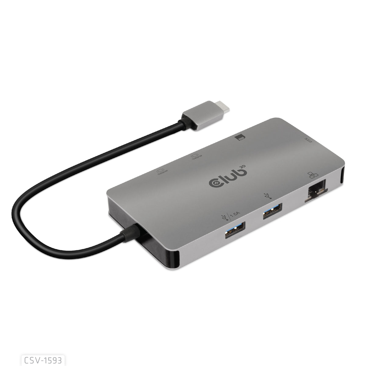 CLUB3D CSV-1593 dockningsstationer för bärbara datorer USB 3.2 Gen 1 (3.1 Gen 1)