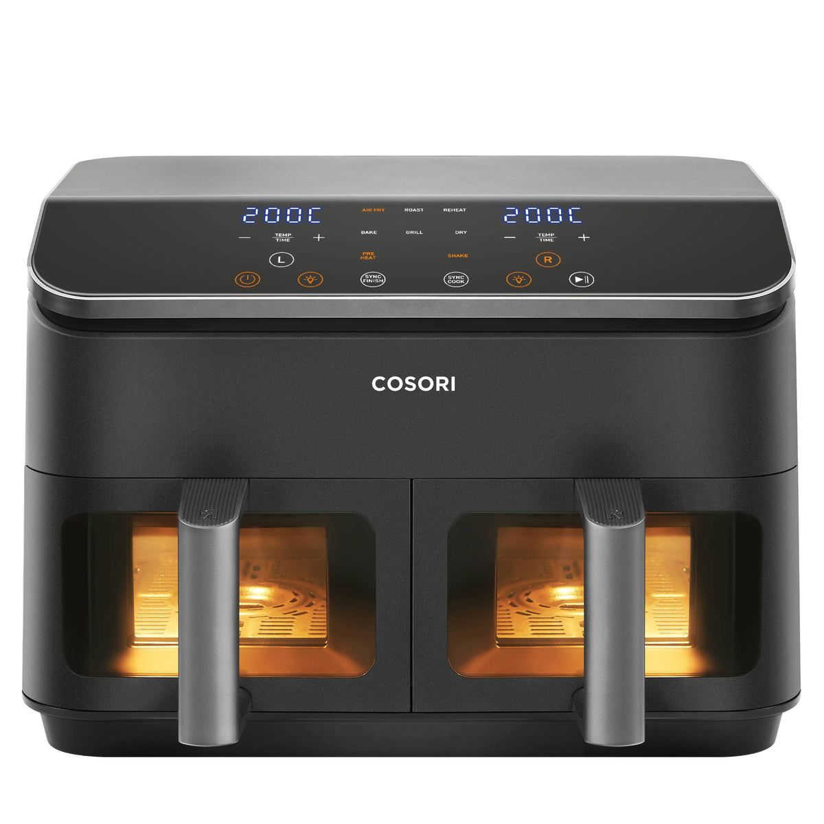 Cosori Dual Basket Chef Edition Dubbel 8,5 l Fristående 1750 W Varmluftsfritös Svart