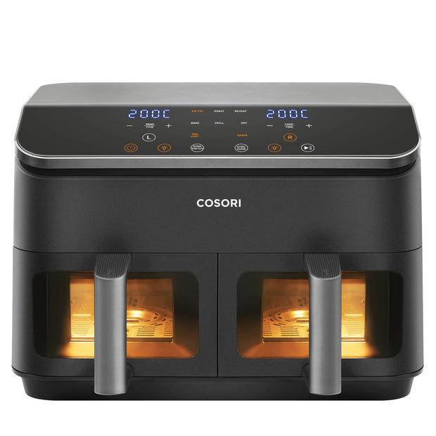 Cosori Dual Basket Chef Edition Dubbel 8,5 l Fristående 1750 W Varmluftsfritös Svart