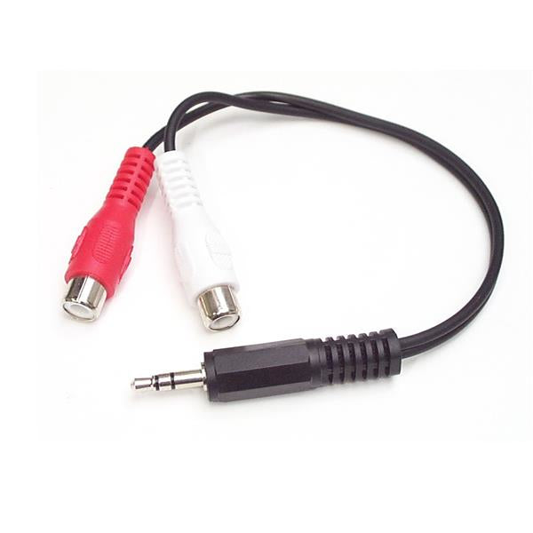StarTech.com MUMFRCA ljudkabel 0,15 m 3,5mm 2 x RCA Svart