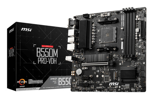 MSI B550M PRO-VDH moderkort AMD B550 Uttag AM4 micro ATX