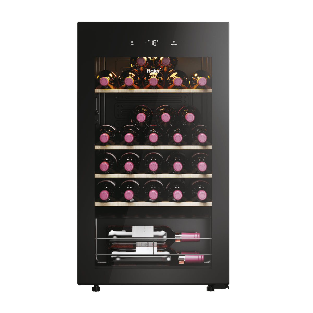 Haier Wine Bank 50 Serie 3 HWS34GGH1 Vinkylare med kompressor Fristående Svart 34