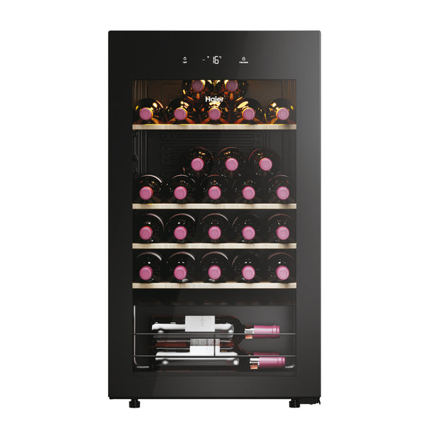 Haier Wine Bank 50 Serie 3 HWS34GGH1 Vinkylare med kompressor Fristående Svart 34 flaska/flaskor
