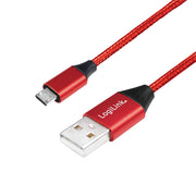 LogiLink CU0151 USB-kablar USB 2.0 0,3 m USB A Micro-USB B Röd