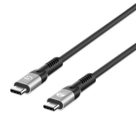 Manhattan 356374 USB-kablar USB4 Gen 3x2 1 m USB C 40 Gbit/s 240 W Svart