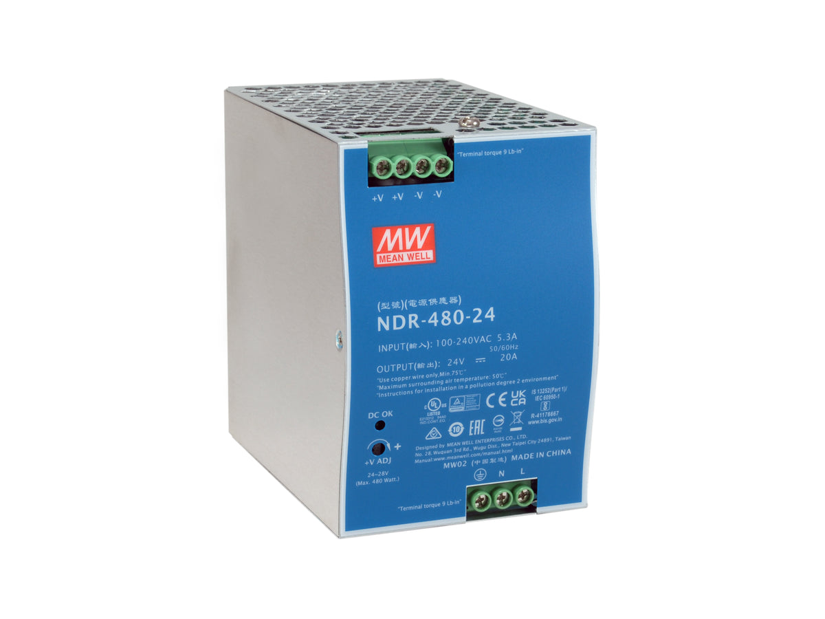 LevelOne POW-2462 strömförsörjningsenheter 480 W Blå