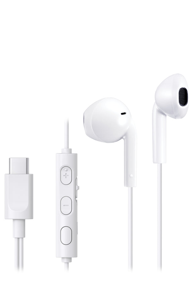 JVC HA-FR17UC Headset Kabel I öra Samtal/musik USB Type-C Vit