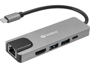 Sandberg 336-99 dockningsstationer för bärbara datorer Kabel USB 3.2 Gen 1 (3.1 Gen