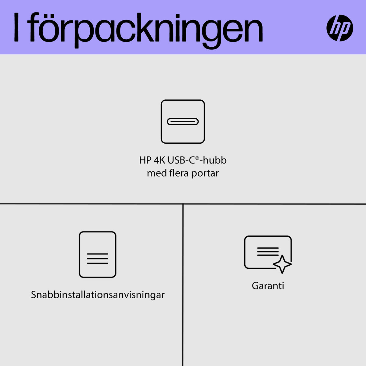 HP 4K USB-C-hubb med flera portar