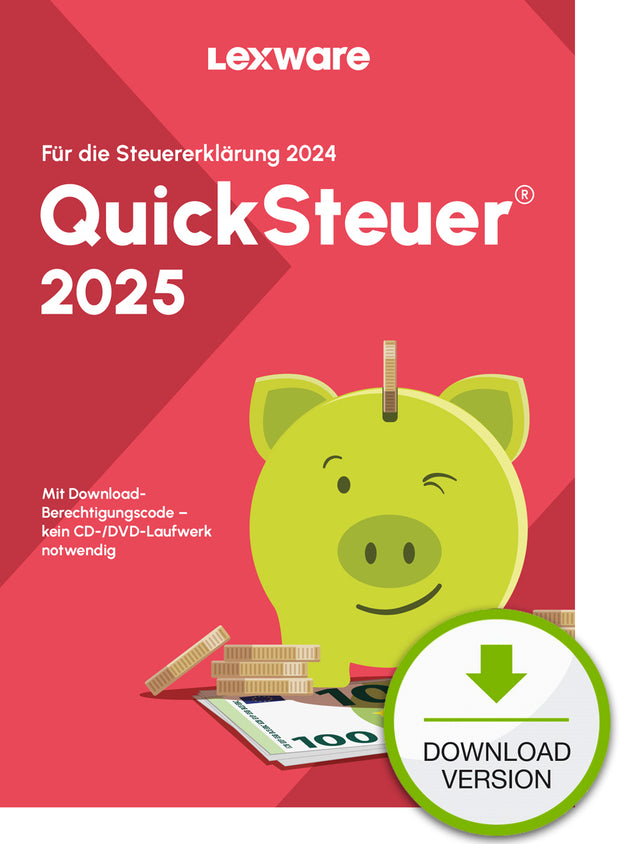 Lexware QuickSteuer 2025 Download Skattedeklarationer 1 licens/-er