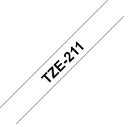 Brother TZe-211 etikett-tejp Svart på vitt