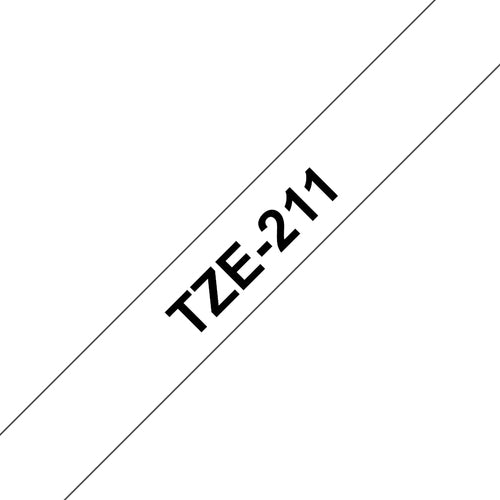 Brother TZe-211 etikett-tejp Svart på vitt