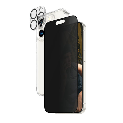 PanzerGlass 3-in-1 Privacy Bundle iPhone 15 Pro Genomskinligt skärmskydd Apple