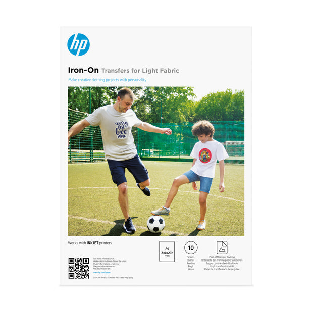 HP Iron-On transfertryck för ljusa textilier A4 (210 x 297 mm) 10 ark