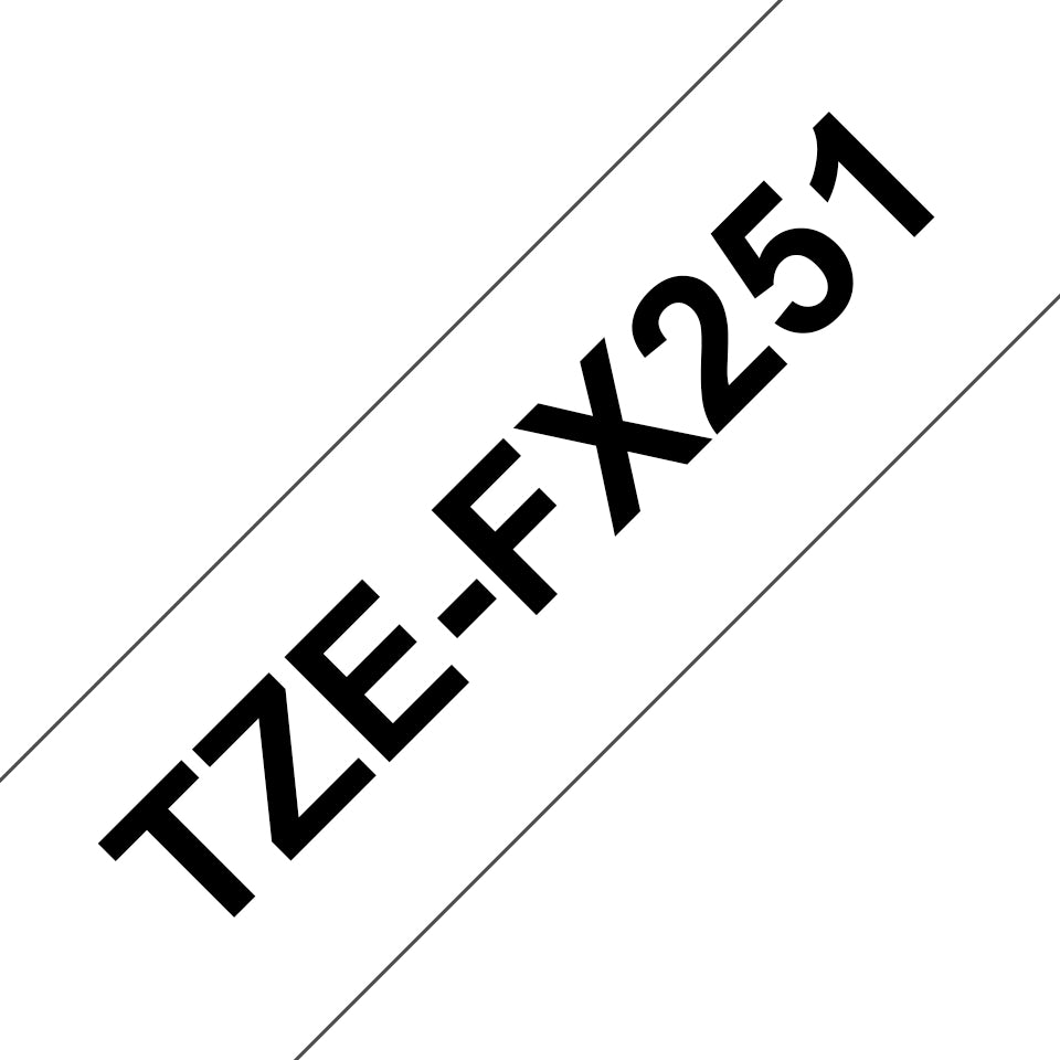 Brother TZE-FX251 etikett-tejp Svart på vitt