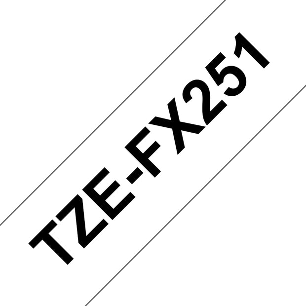 Brother TZE-FX251 etikett-tejp Svart på vitt