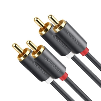 Ugreen 10520 ljudkabel 5 m 2 x RCA Svart ljudkablar