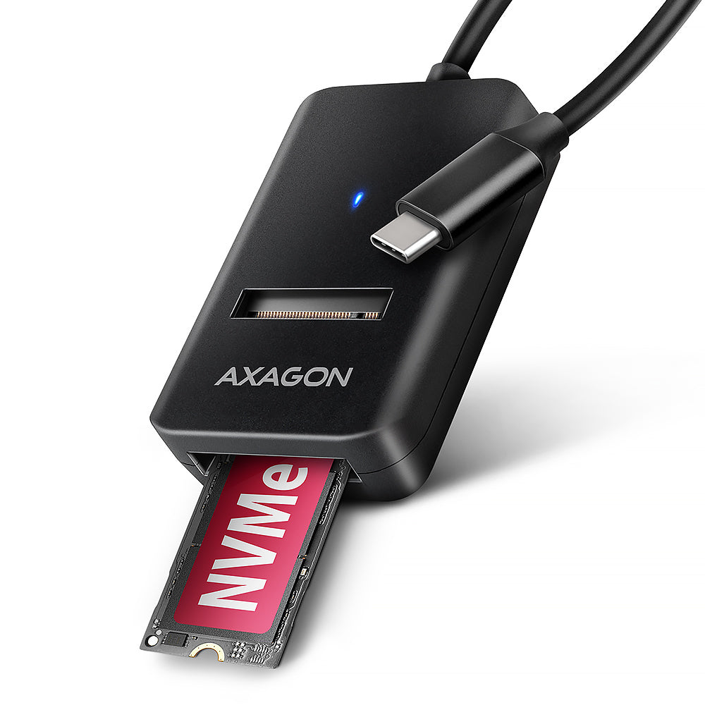 Axagon ADM2-CM Hölje för lagringsenheter SSD-inkapsling Svart M.2 USB-ström