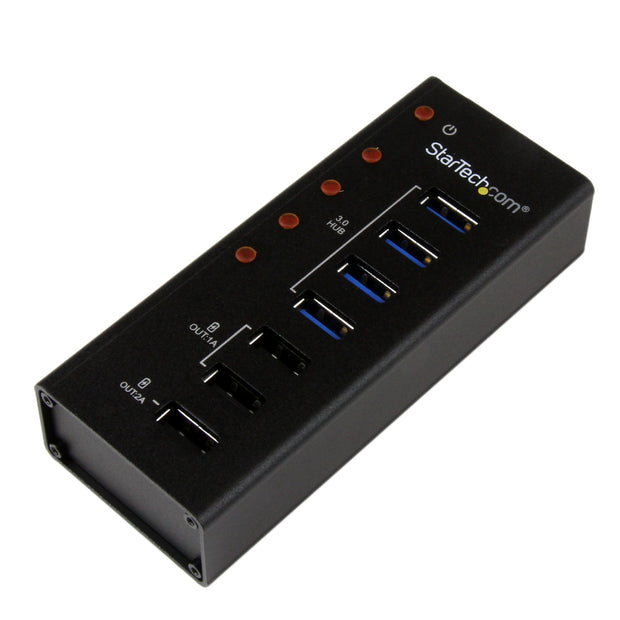 StarTech.com USB 3.0-hubb med 4 portar plus 3 dedicerade USB-laddningsportar (2x 1A